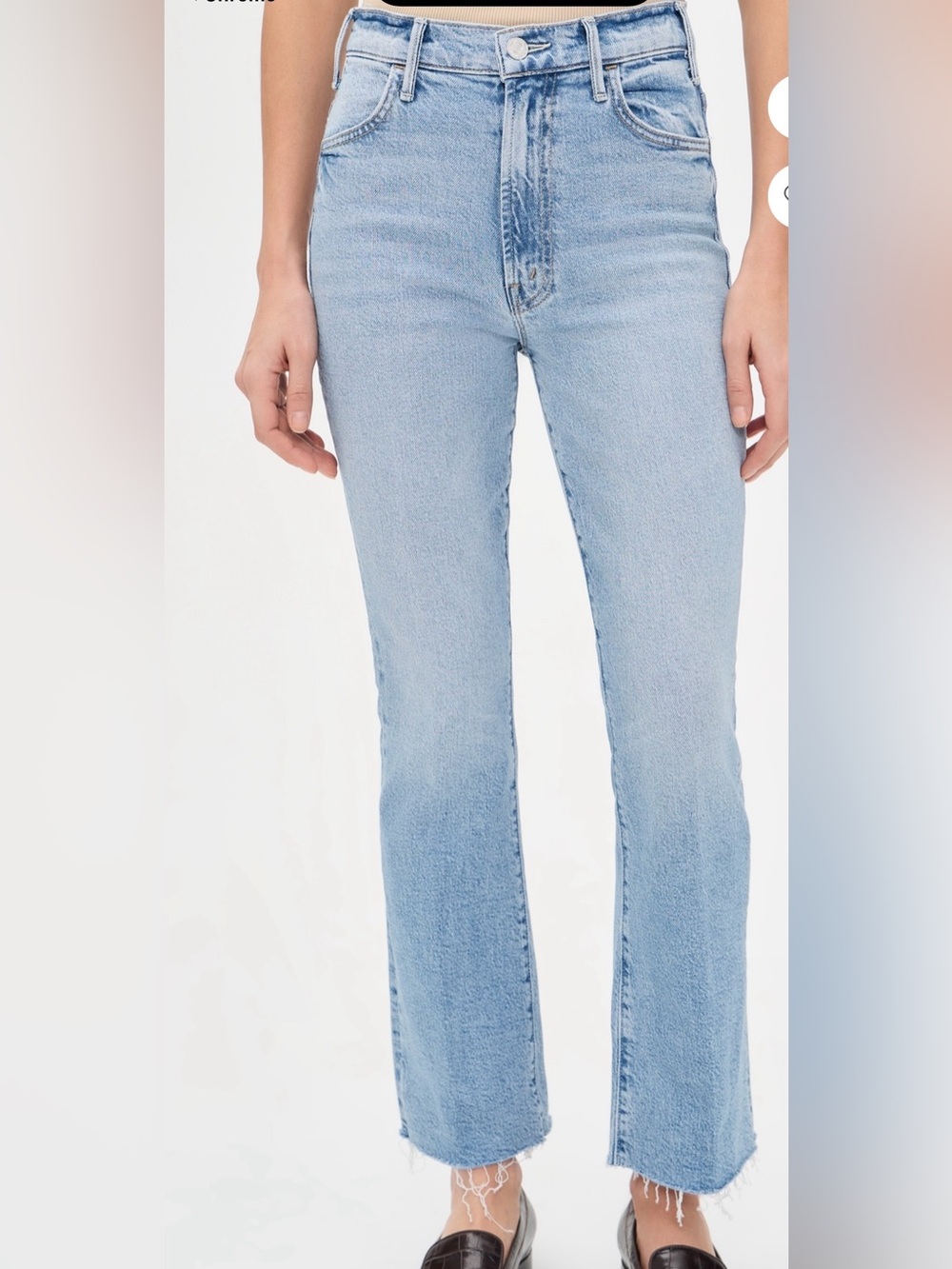 New condition MOTHER The Hustler Ankle Fray Jeans Size 28 – Light Wash Raw Hem